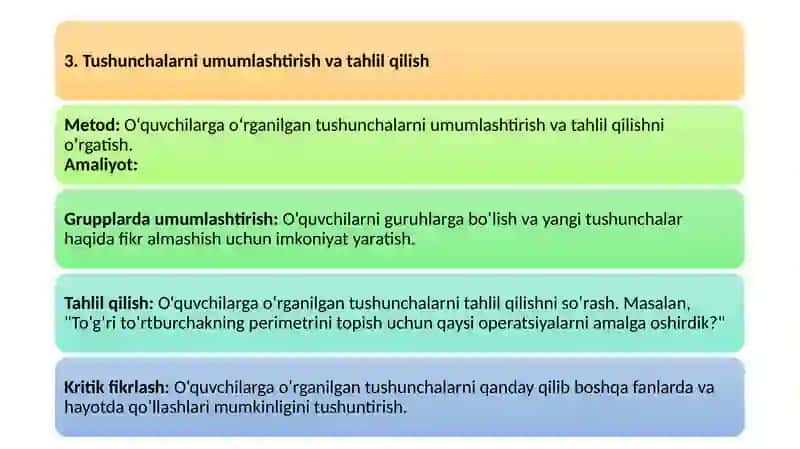 Tushunchalarni o’zlashtirish ustida ishlash jarayoni 4