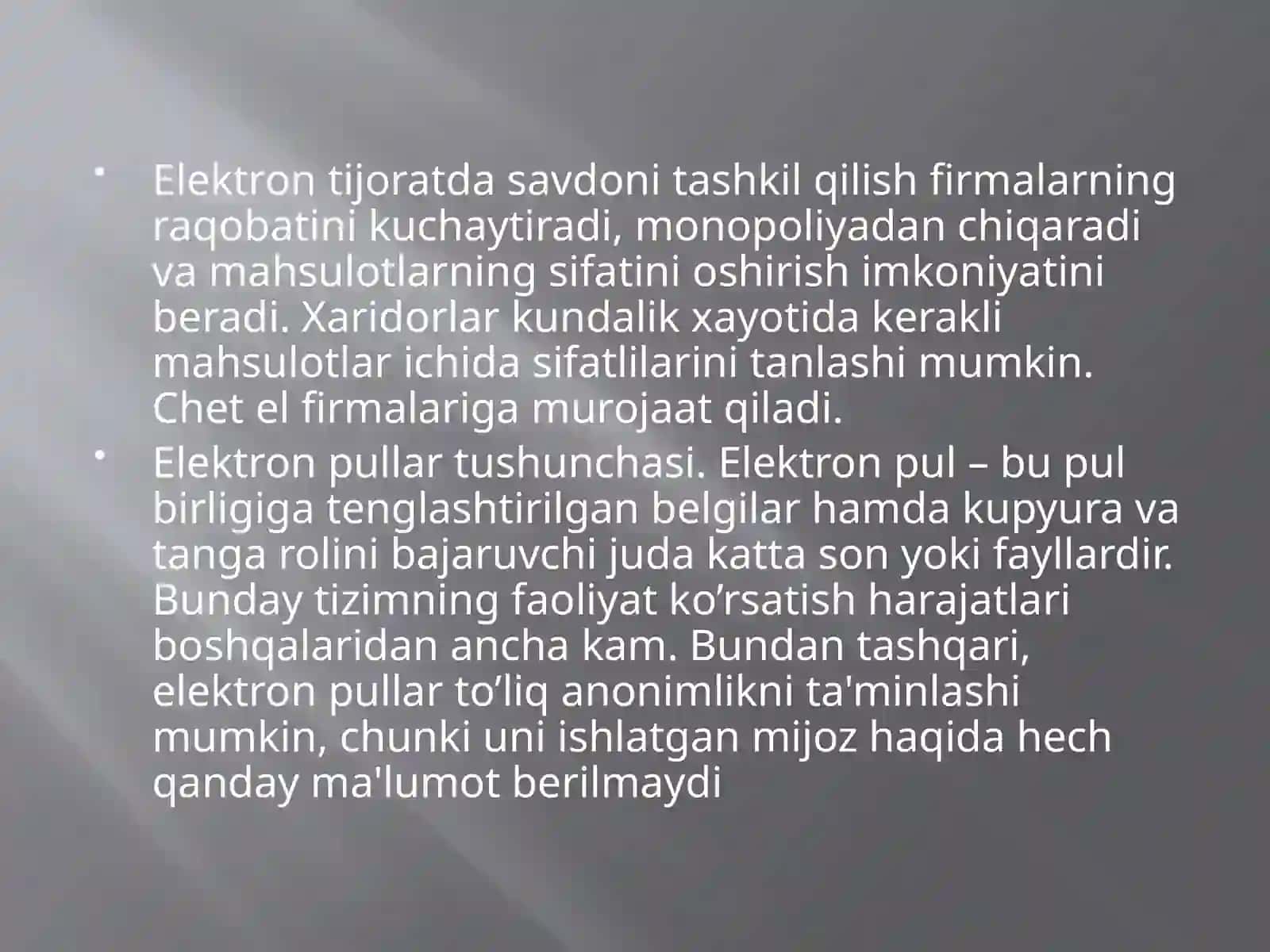 ELEKTRON TIJORAT TIZIMI 4