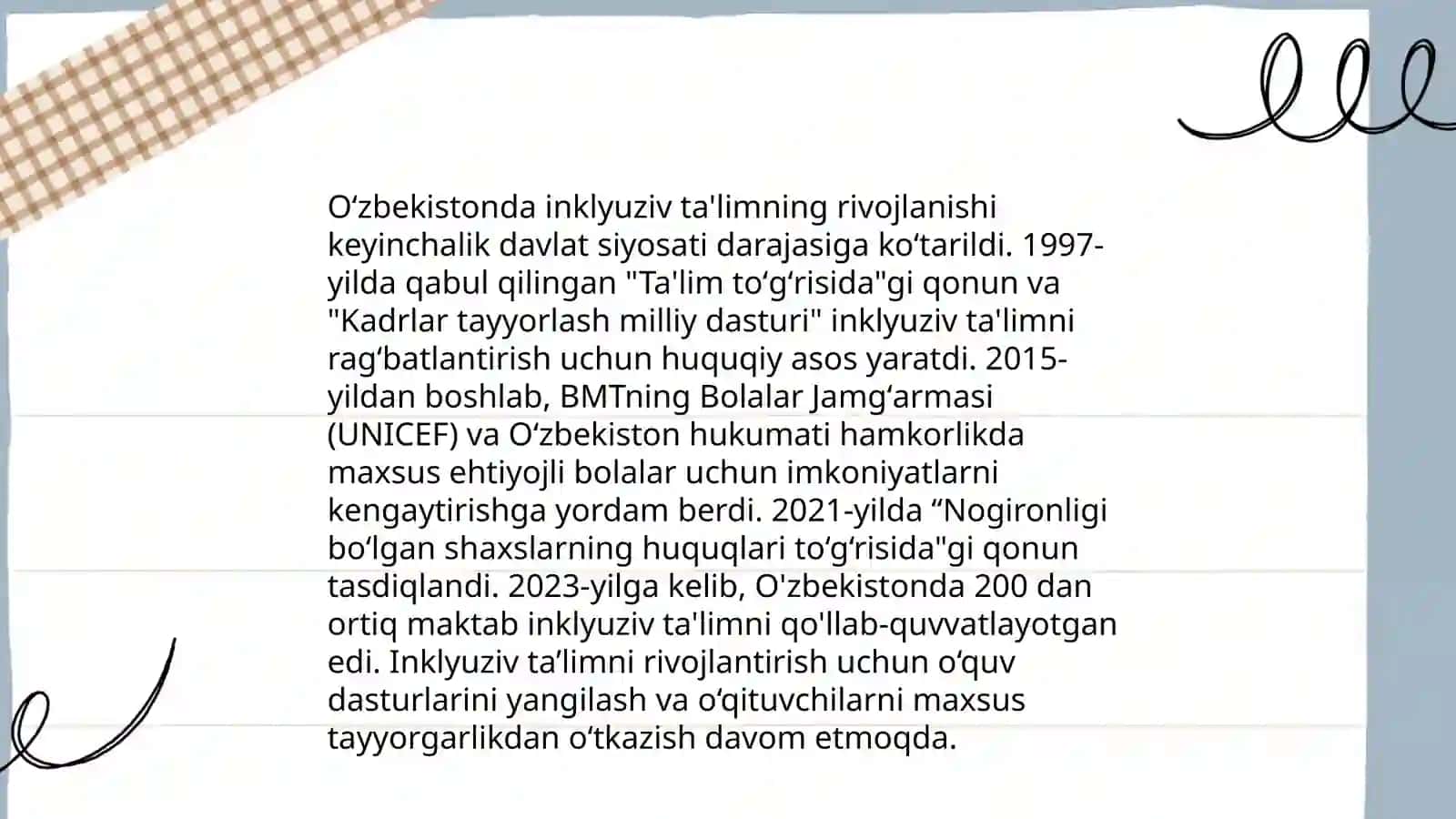 Inklyuziv ta'lim Oʻzbekistonda 4