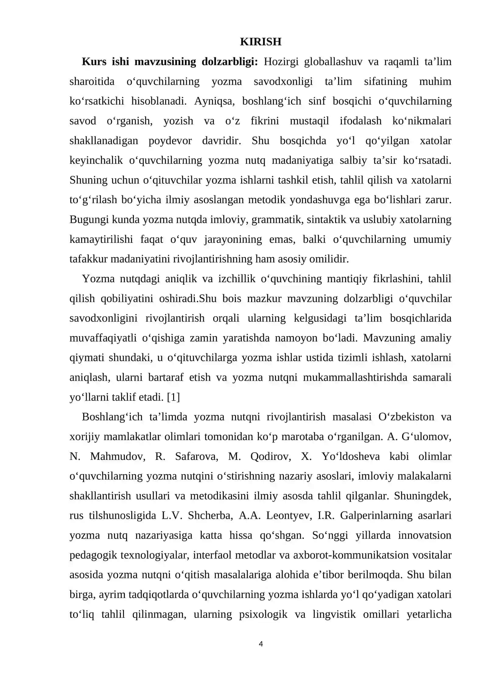 Ona tili oʻqish savodxonligi va uni oʻqitish metodikasi 4