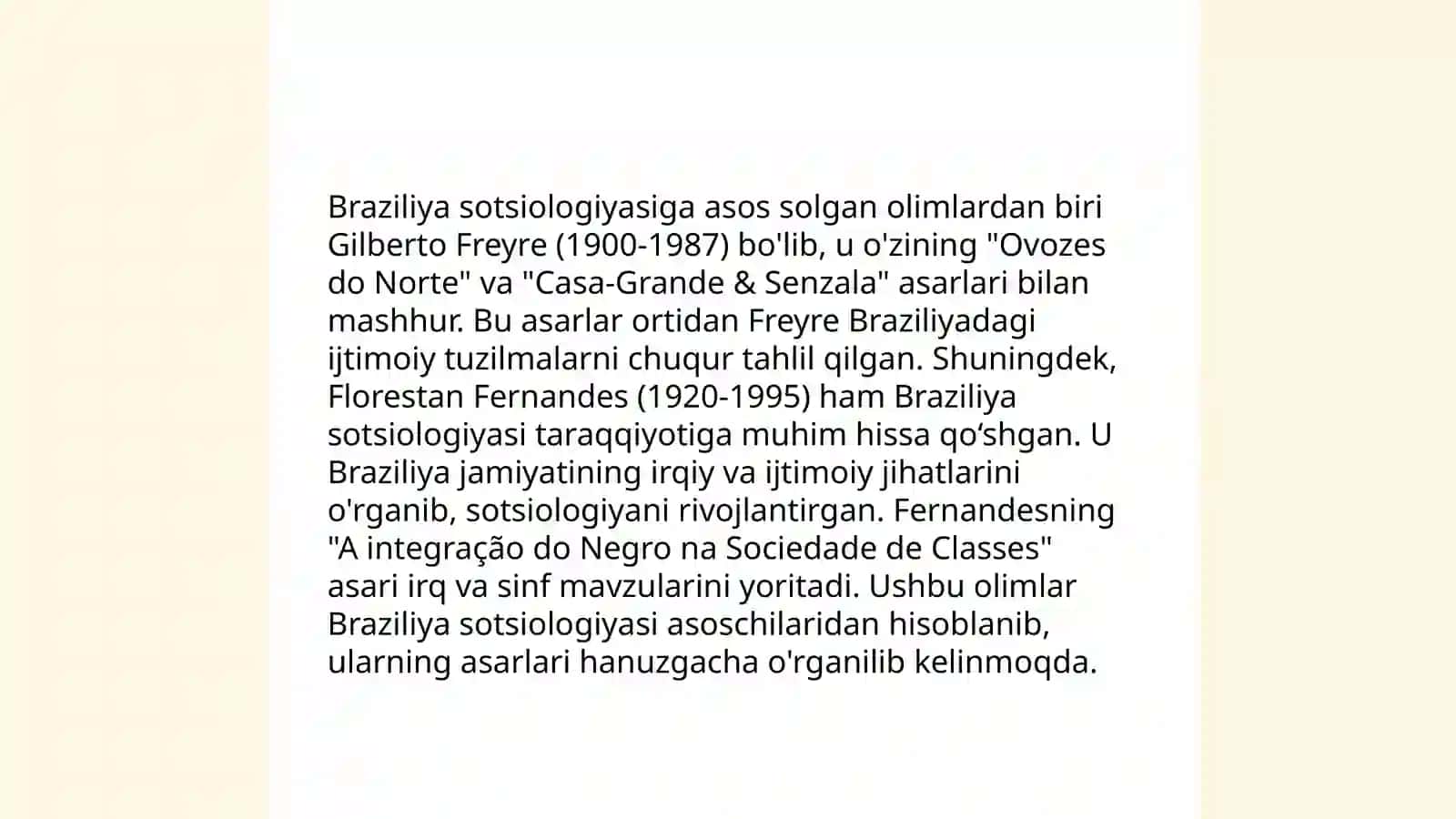 Braziliyada sotsiologiyaning rivojlanishi 4