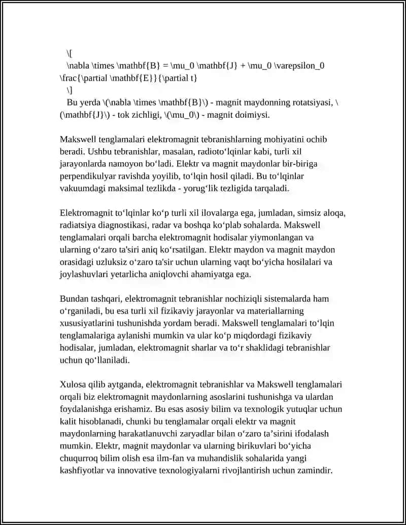 Elektromagnit tebranishlar va to‘lqinlar 4