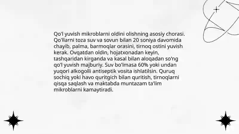 O'quvchilarni geginik tarbiyalash 4
