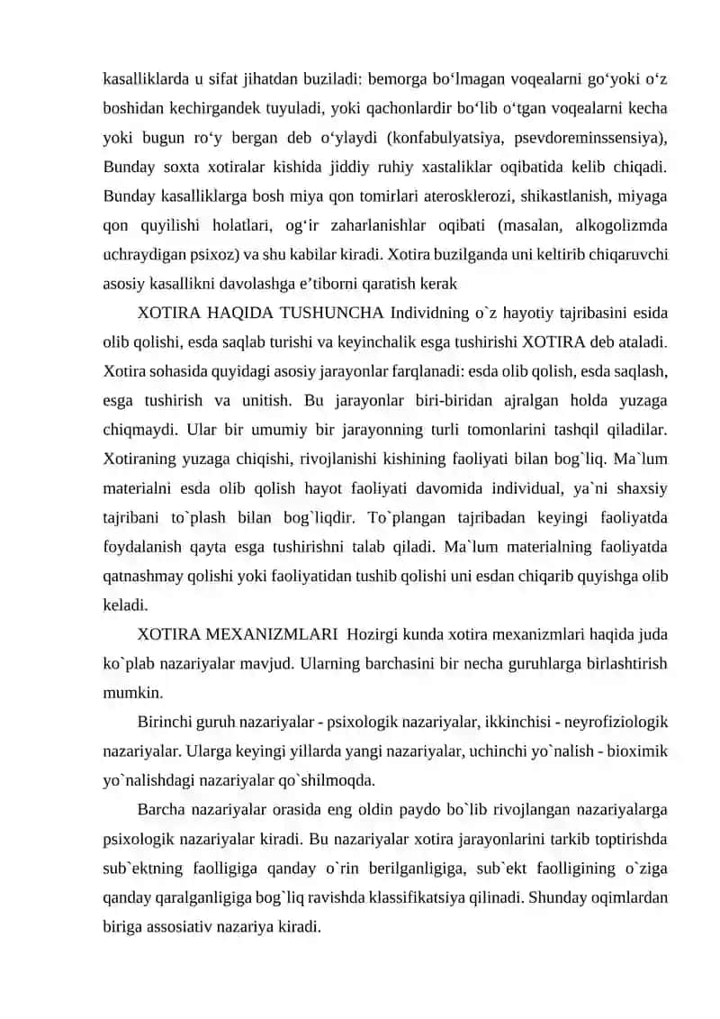 Ixtiyorsiz Xotirada Faoliyatning O‘rni 4