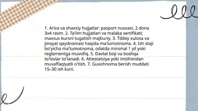 Guvohnoma, yoʻriqnoma, nizom ustov 4