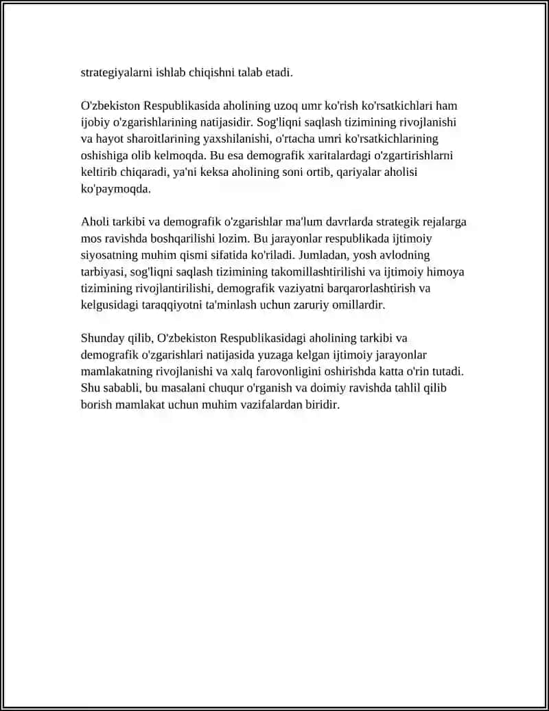 O'ZBEKISTON RESPUBLIKASIDAGI IJTIMOIY O'ZGARISHLAR 4