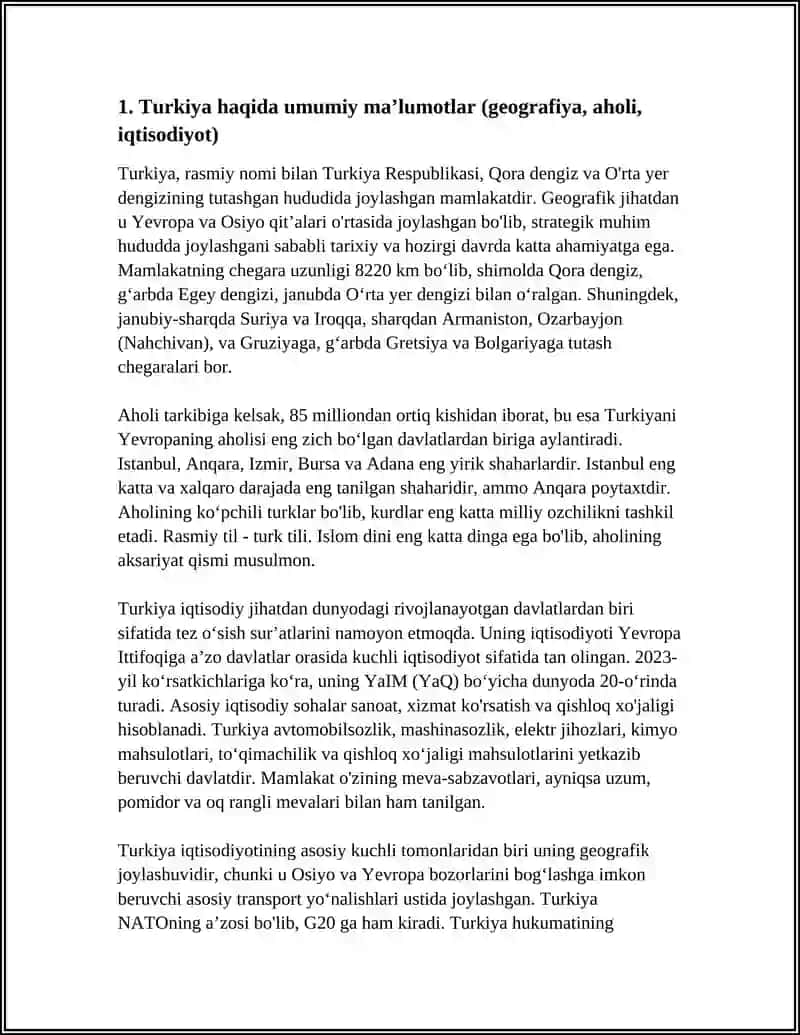 TURKIYA VA TURKIYA TA’LIM TIZIMI HAQIDA MA’LUMOT 4