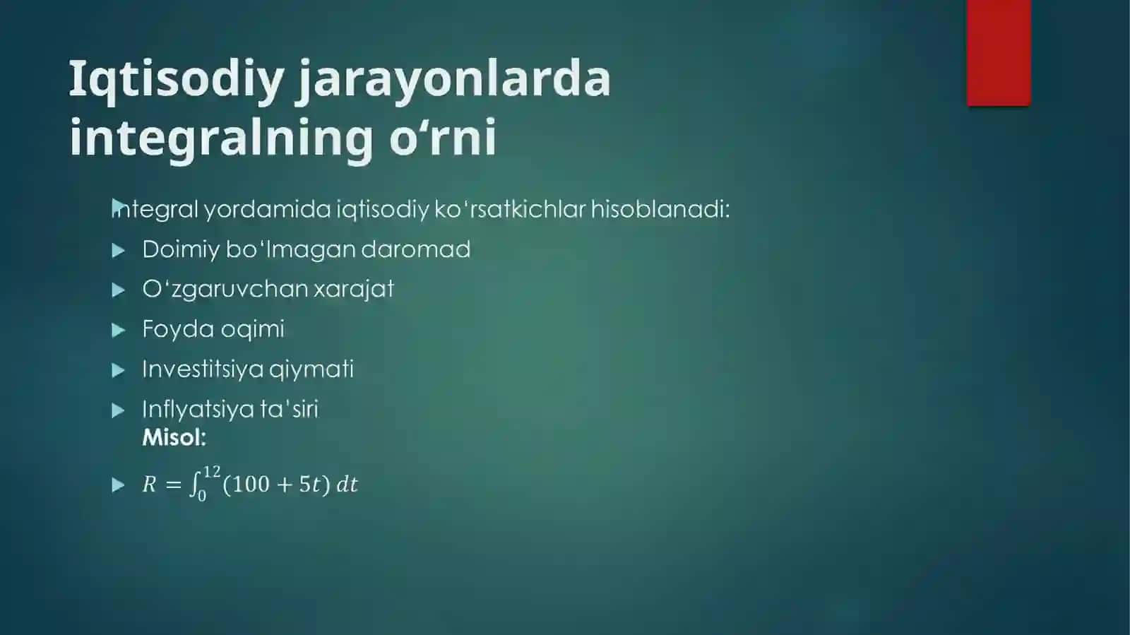 Integrallarning amaliy qo‘llanilishi 4