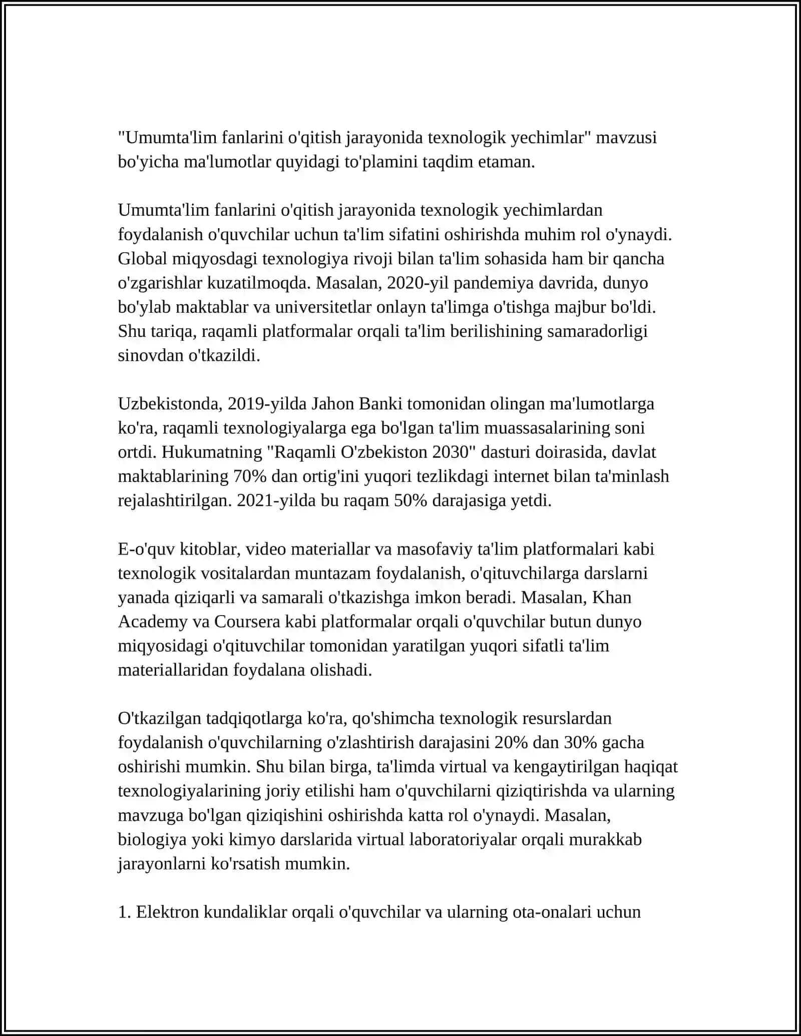 UMUMTA'LIM FANLARINI O'QITISHNING O'ZIGA XOSLIGI 4