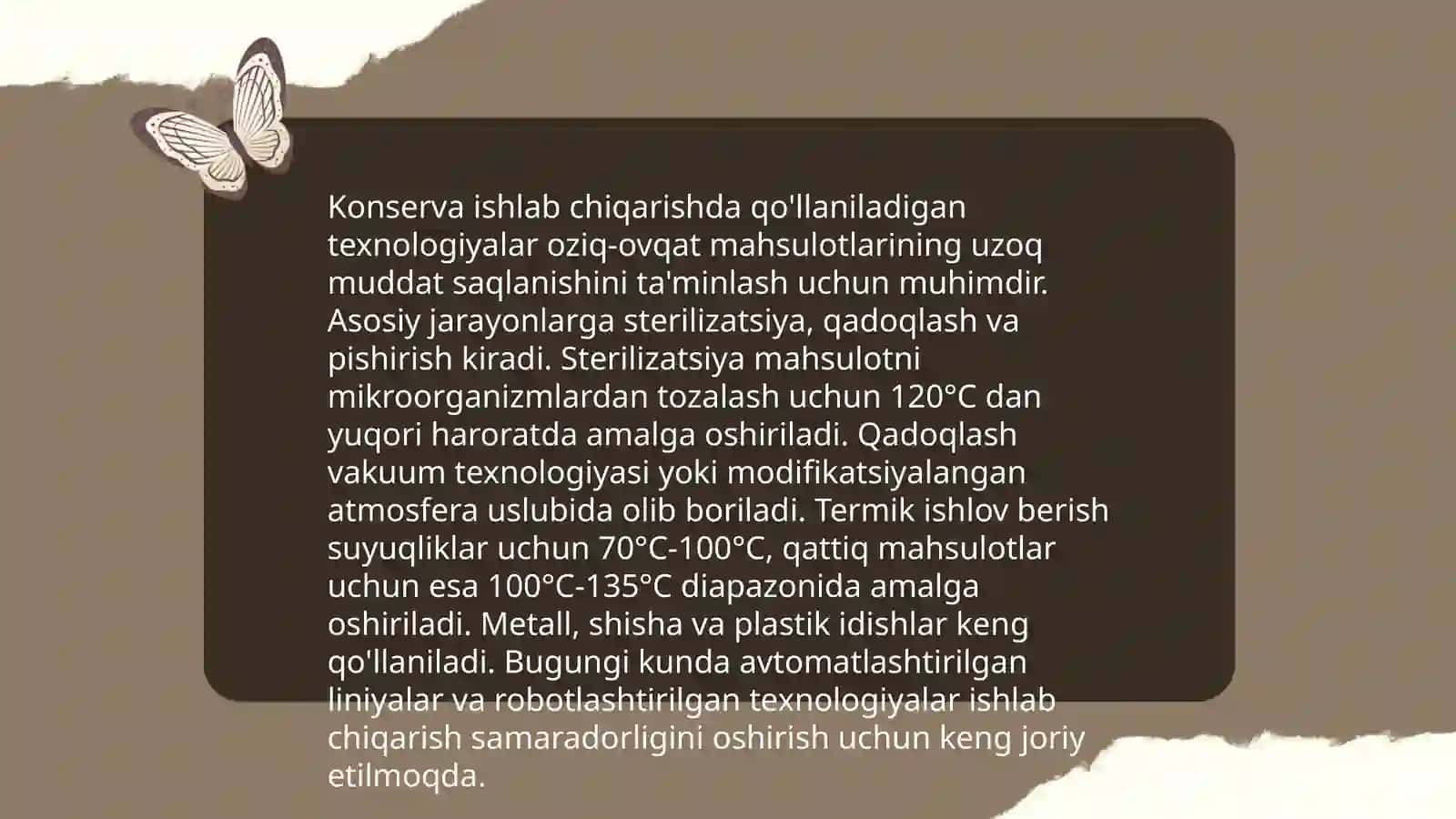 Konserva sanoatiga mo‘ljallangan tovarlar sifatini aniqlash 4