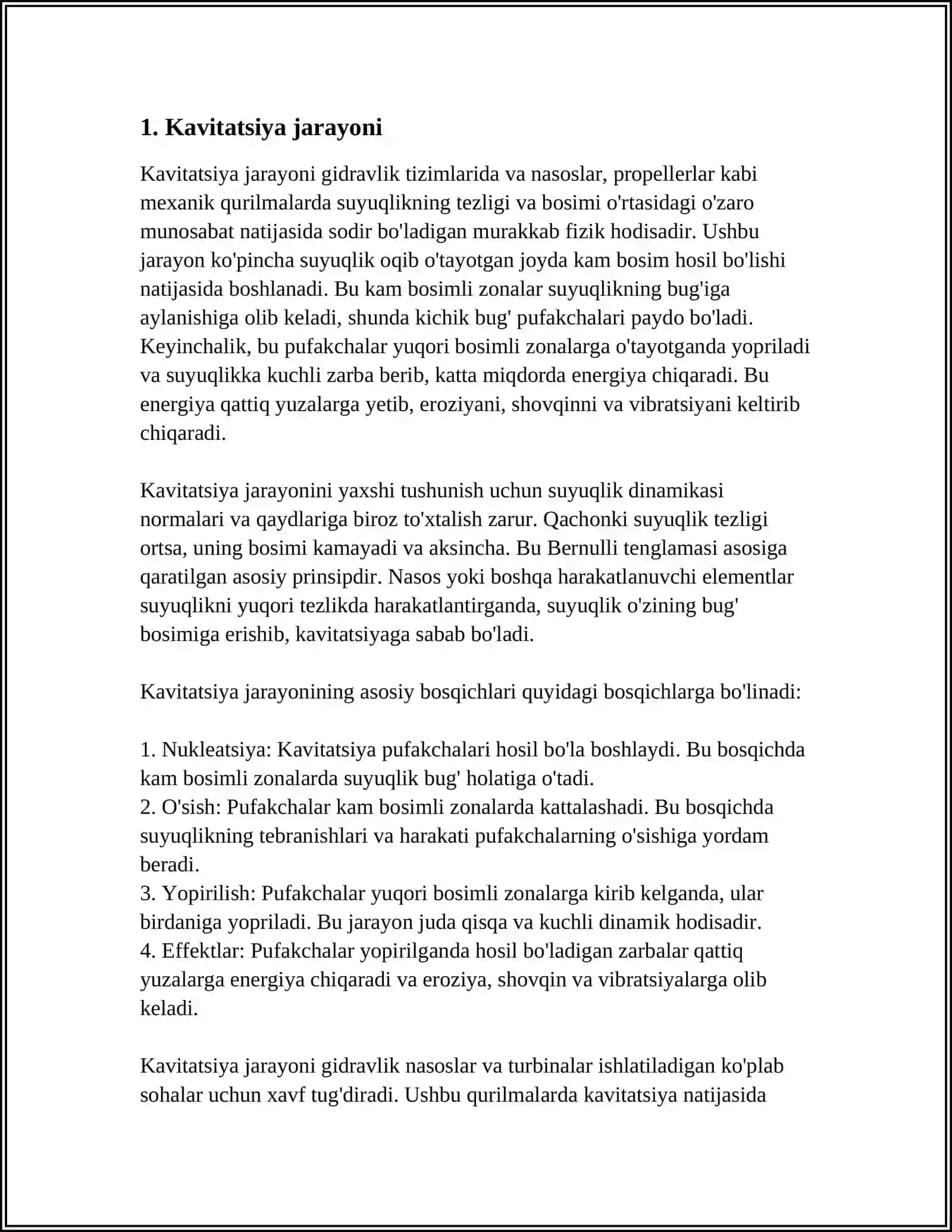 Kavitatsiya Xodisasi.Trubinalarni Rostlash Prinsi 4