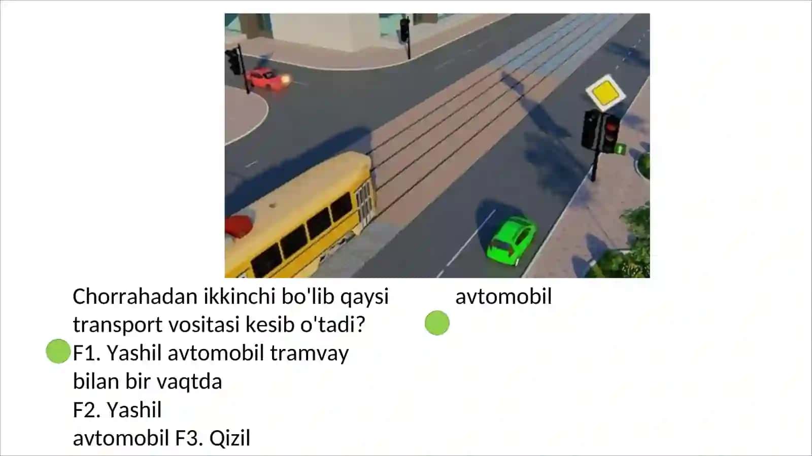 Yo‘l harakati qoidalari test savollari to‘plami 4