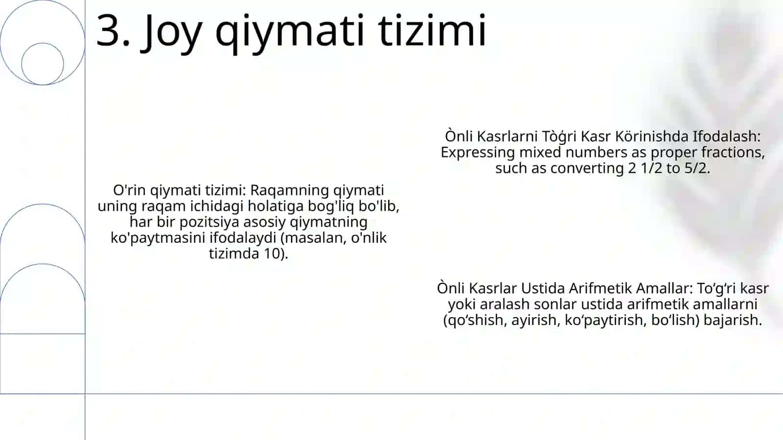 O'nlik va to'g'ri kasrlar 4