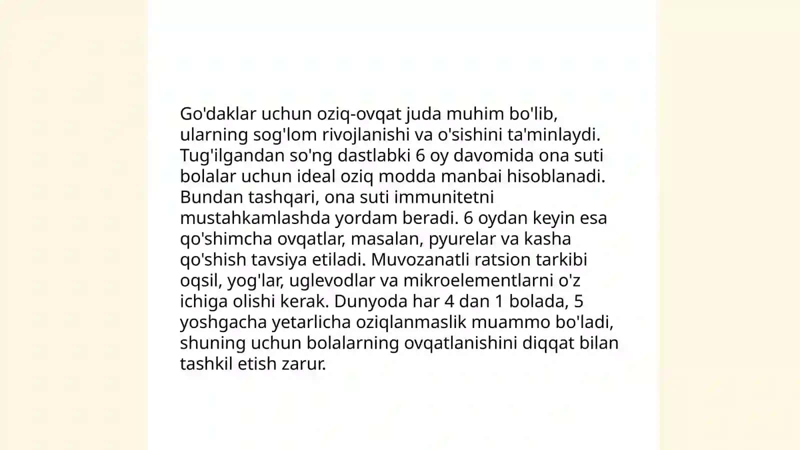 Bolalar ovqatlanishi 4