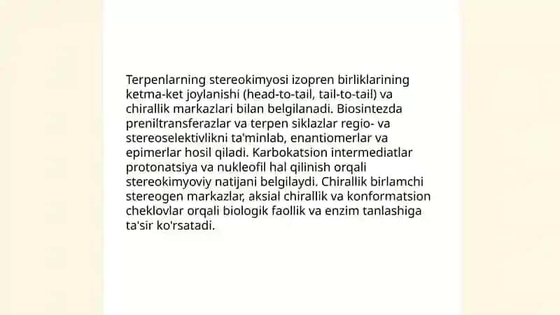 Steroidlar va terpenlarning sterio kimyosi 4