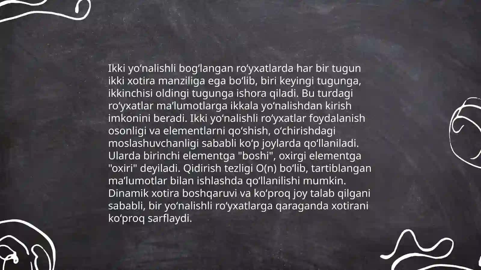 Bogʻlangan roʻyhatlar haqida tushunchalar 4