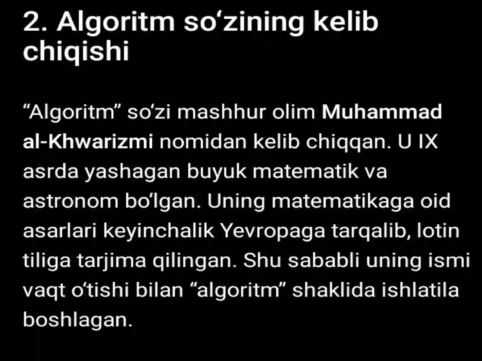 Algoritm tushunchasi 4
