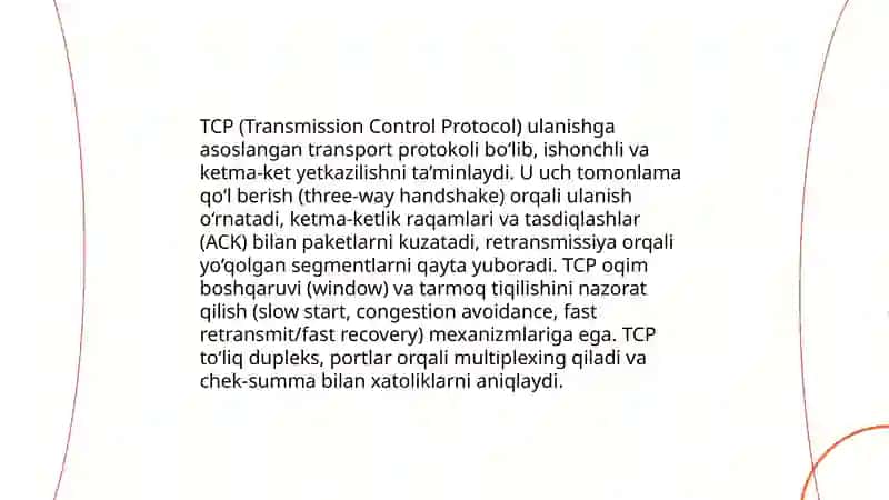Kompyuter tarmog'i protokollari 4