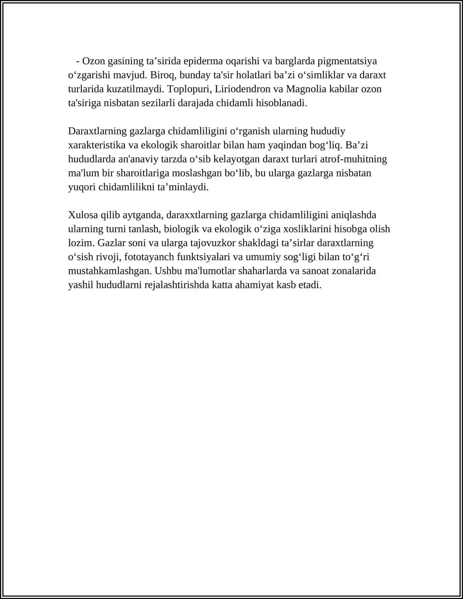 DARAXTLAR VA BUTALARNING GAZGA CHIDAMLILIGI 4