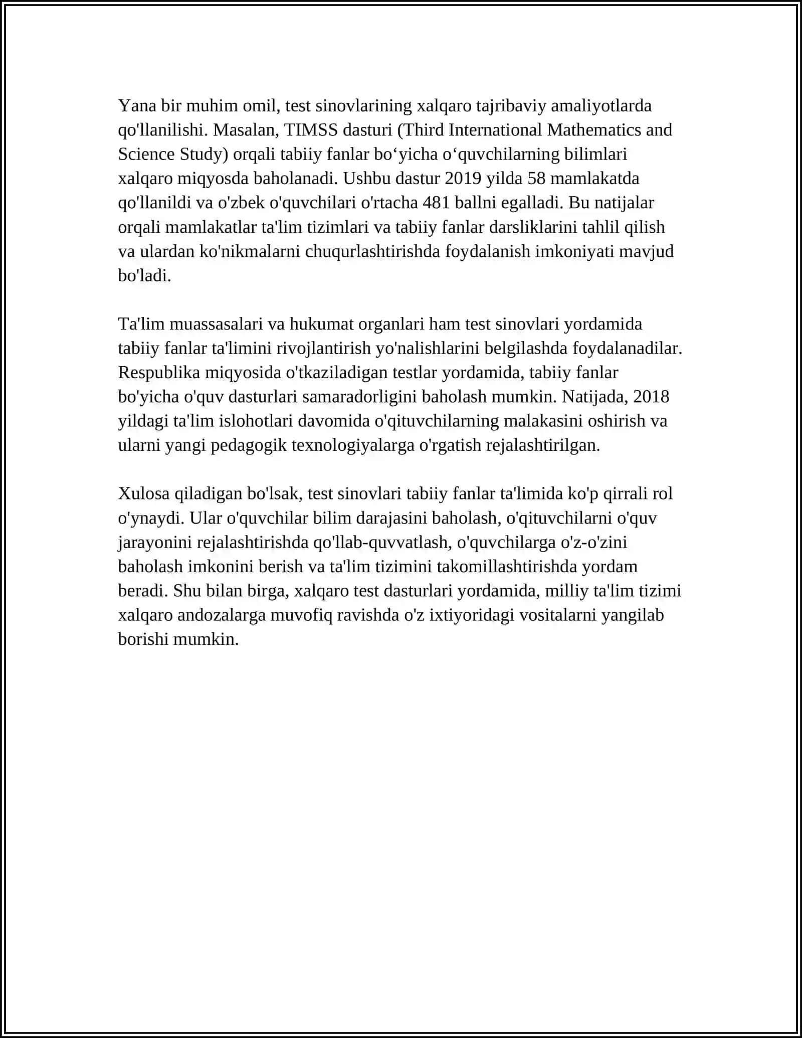 Test sinovlarining tabiiy fanlar ta'limidagi roli 4