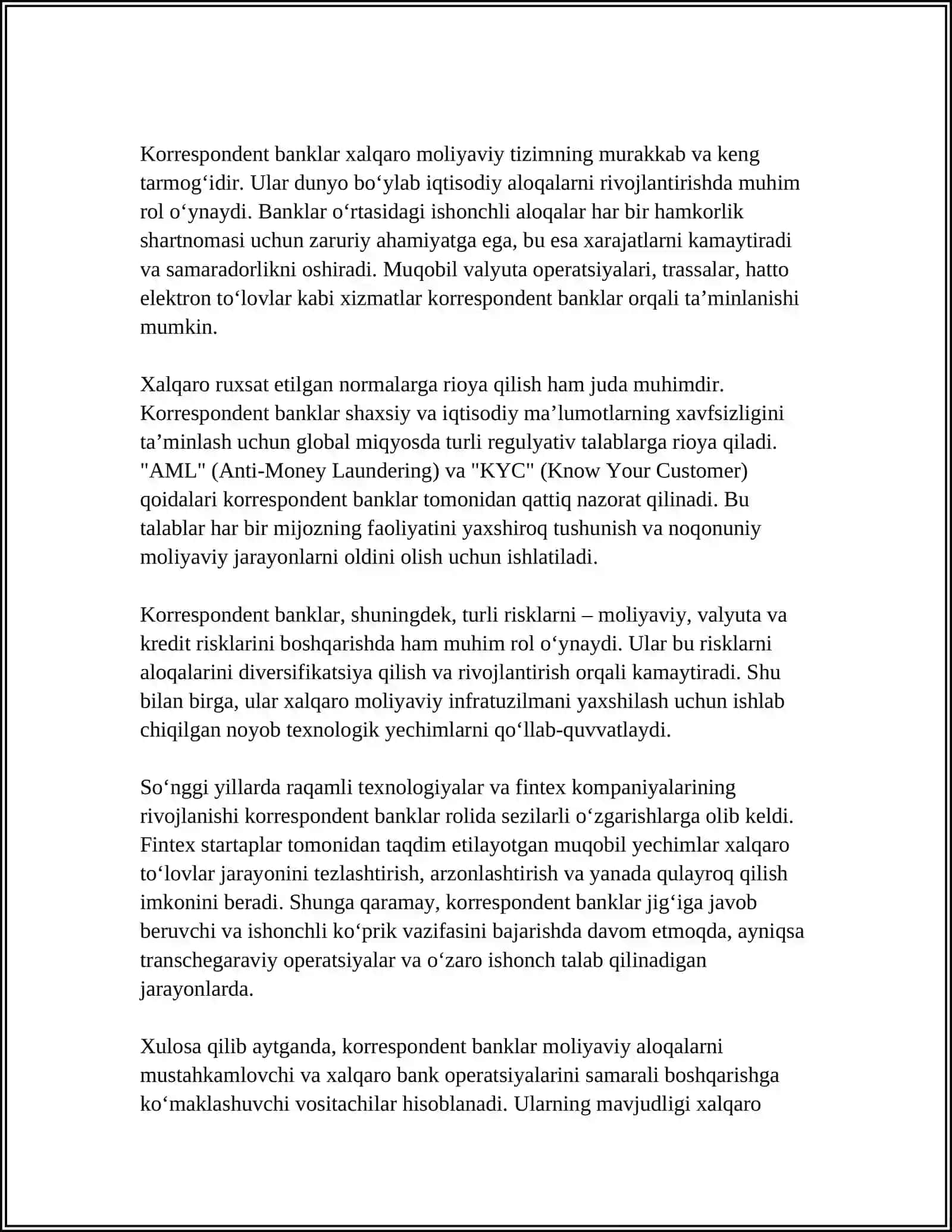 XALQARO BANK AMALIYOTLARI 4