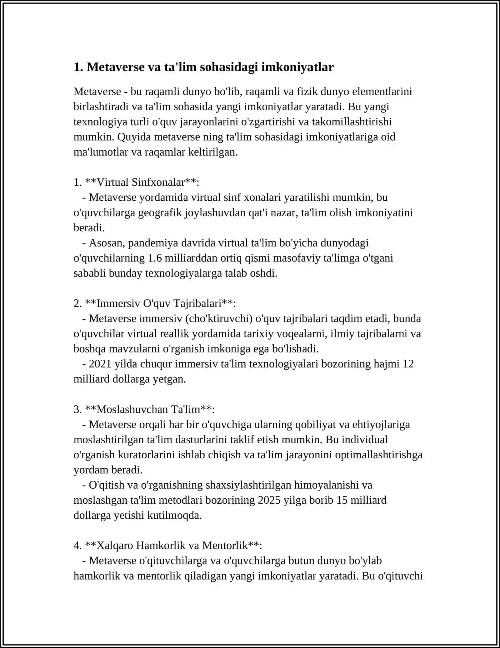 METAVERSE VA UNING AMALIY IMKONIYATLARI 4