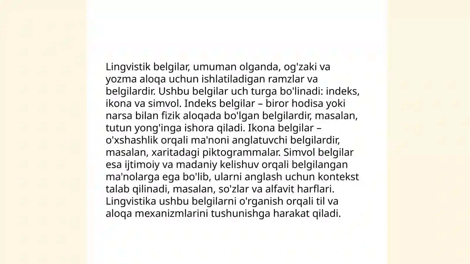 Lisoniy belgining ifodalovchisi, ifodalanmishi va funksiyasi 4