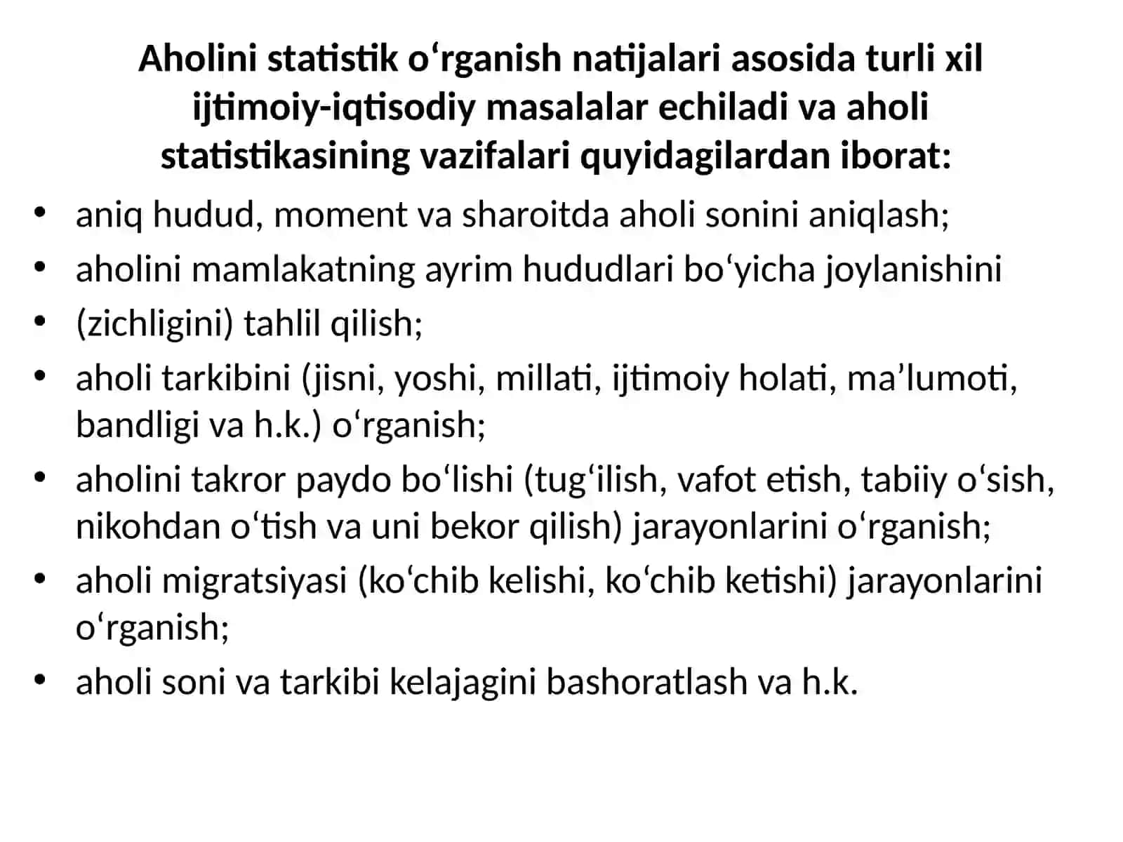 Aholini statistiko`rganishning ahamiyati 4