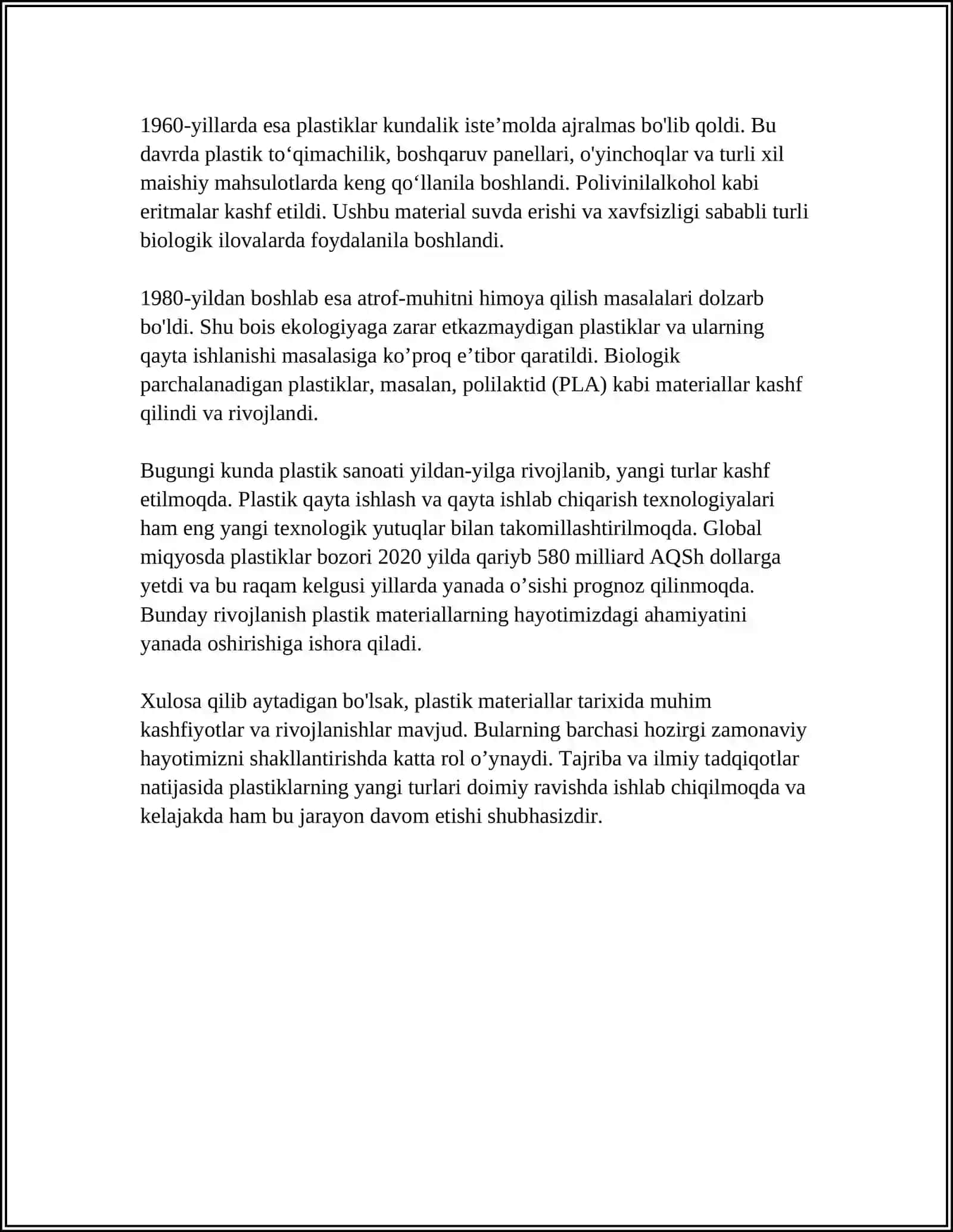 PLASTIK CHIQINDI VA UNING ATROF MUHITGA TASIRI 4