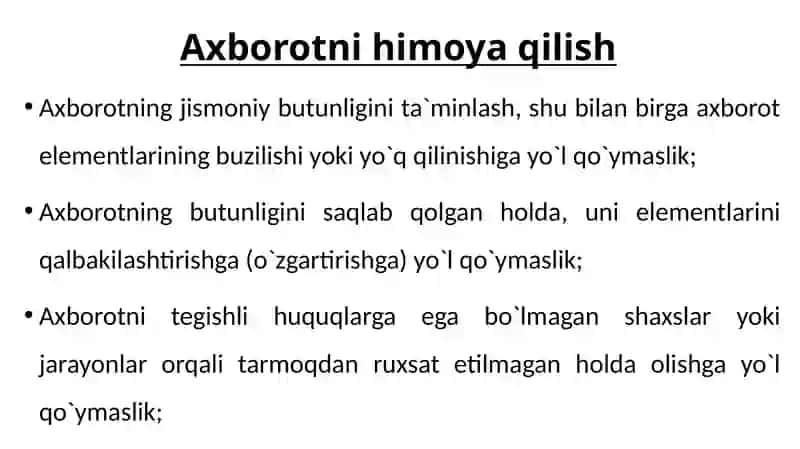 Kompyuter tarmoqlari, tarmoq xavfsizligi 4