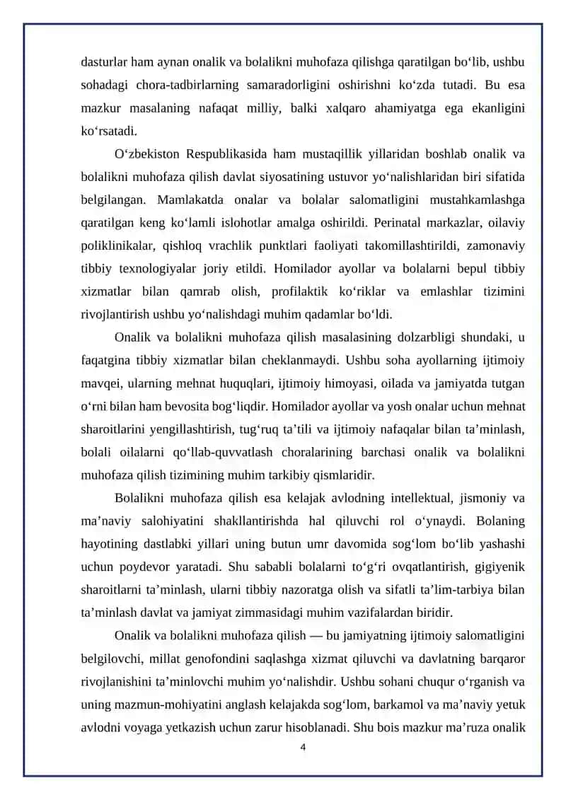 onalik va bolalikni muhofaza qilish 4