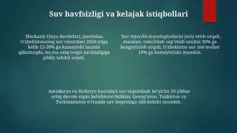 Markaziy Osiyo daryolari suv resurslari 4