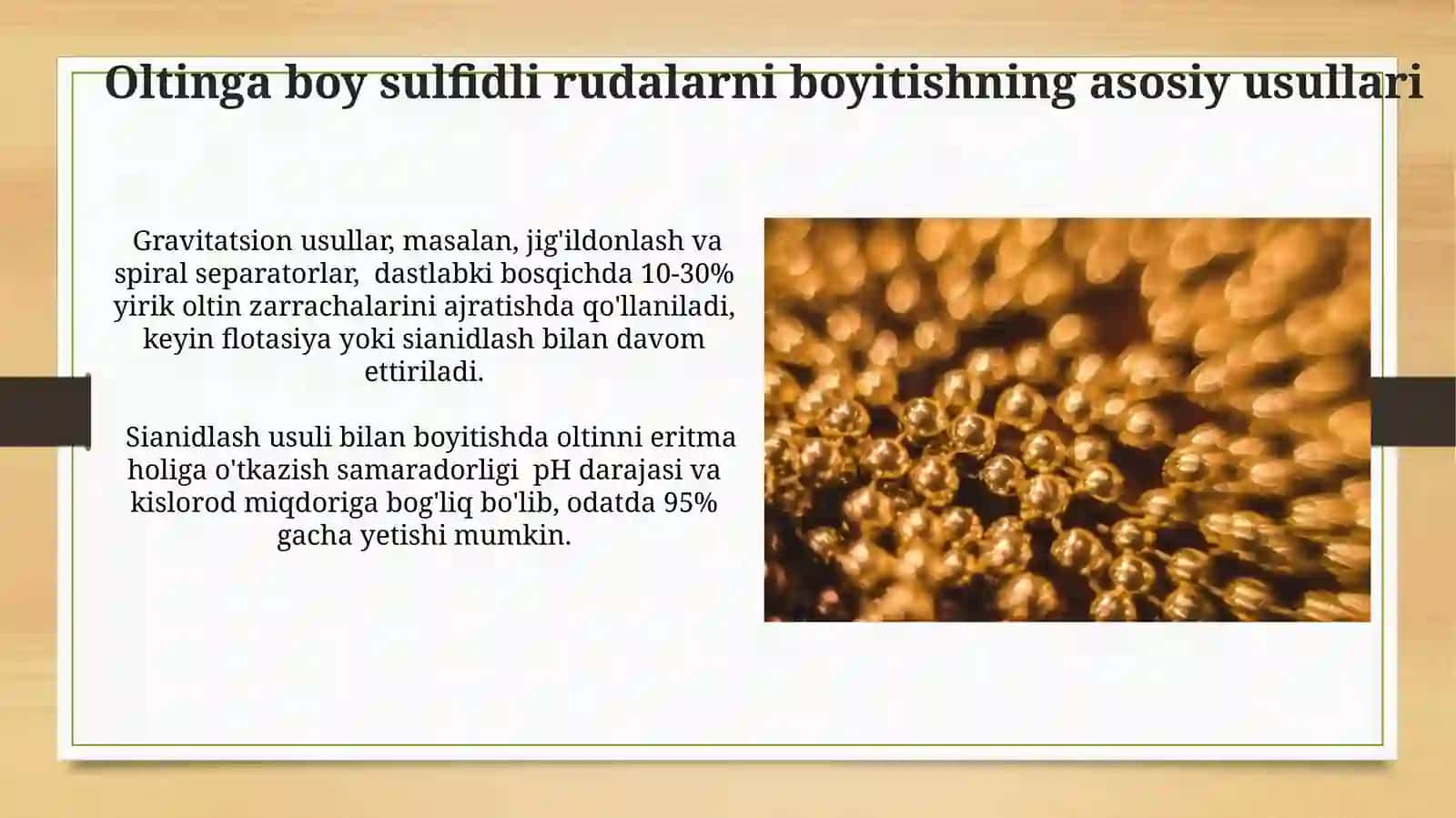Kamsulfidli oltin rudalarini boyitish 4