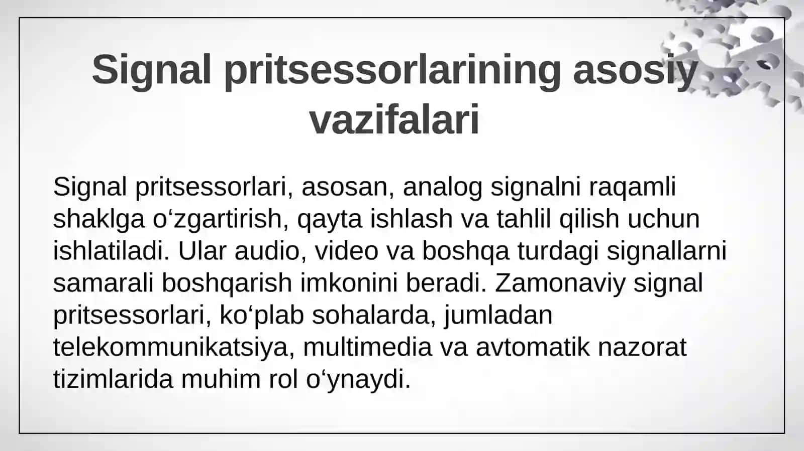 Zamonaviy signal pritsessorlari arxitekturalarini o‘rganish 4