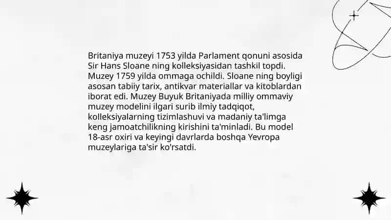 18-asrda G‘arbiy Yevropada muzeylar paydo bo‘lishining tarixi 4