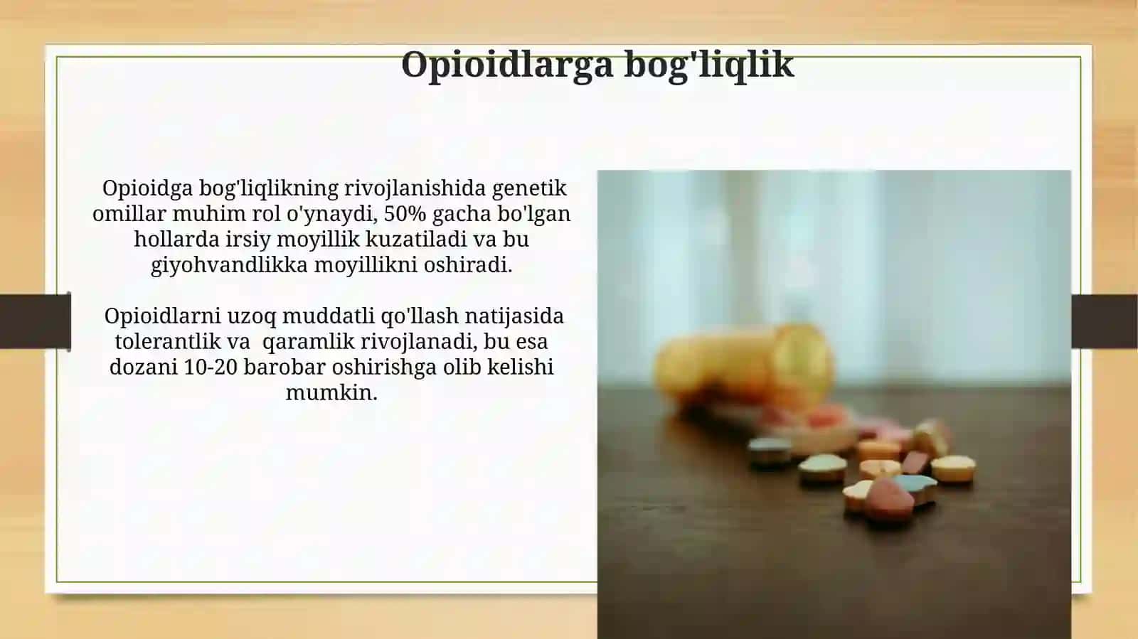 Antibakterial vositalar va opioidlar 4