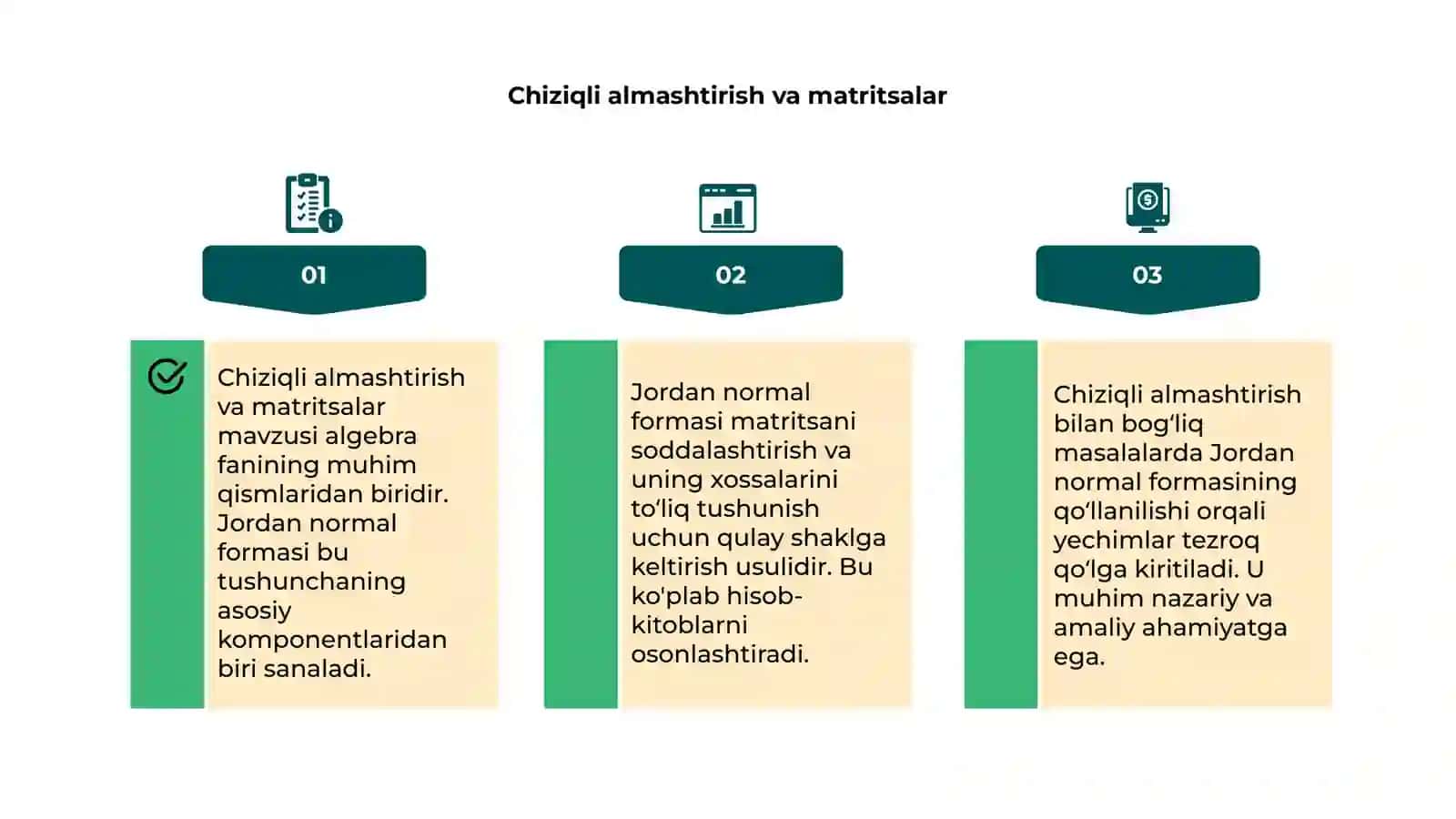 Chiziqli almashtirish matritsasining Jordan normal formasi 4