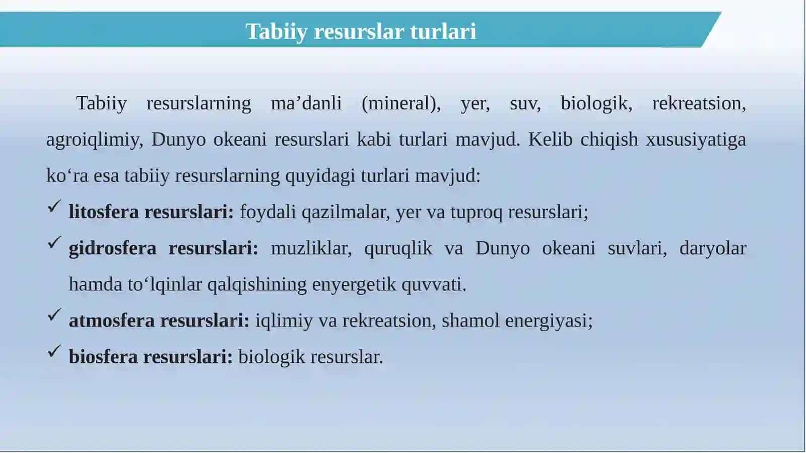 Jahon tabiiy resurslarivamineralresurslar 4