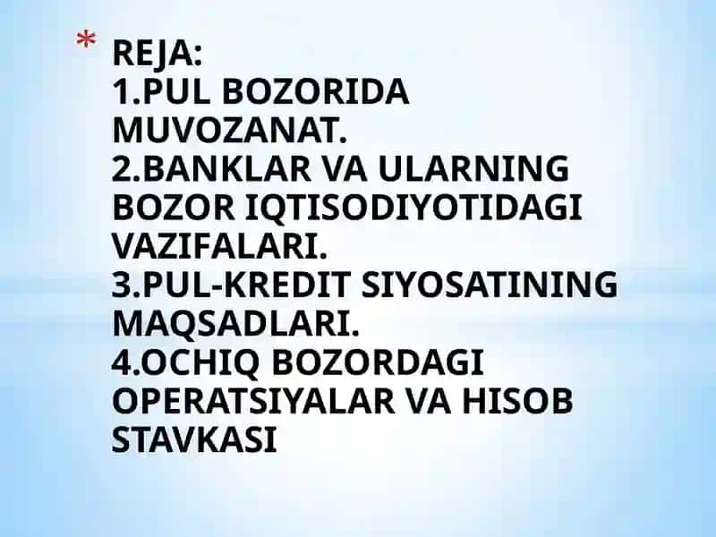 Pul bozorida muvozanat 4
