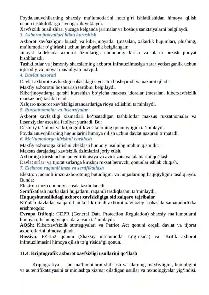 Axborot xavfsizligi taminlash usullari 4