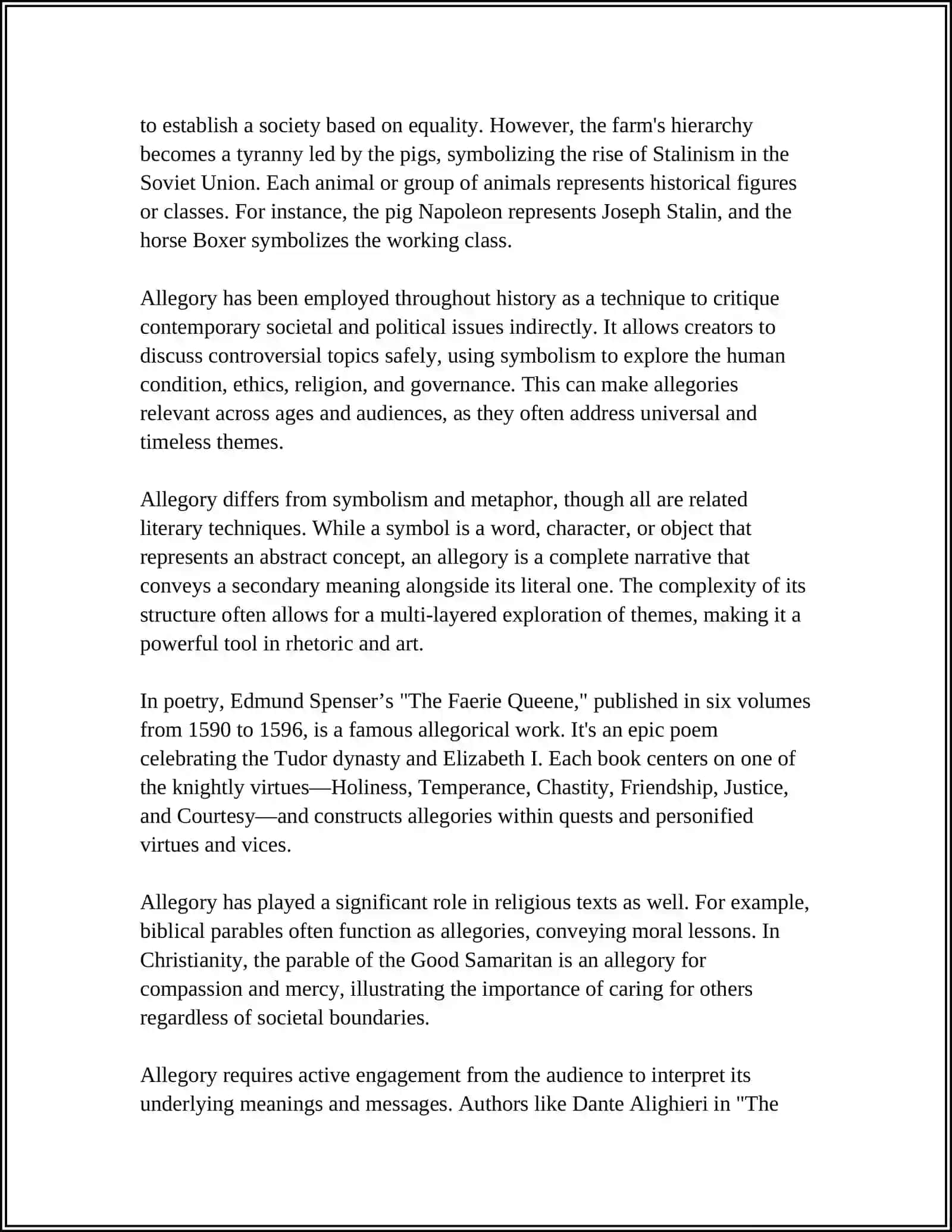 SPECIAL LITERARY VOCABULARY 4