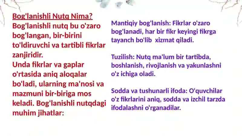 Bog'lanishli Nutqni O'stirish 4