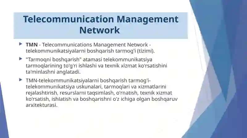Telekommunikatsiya tarmoqlarini boshqarish 4
