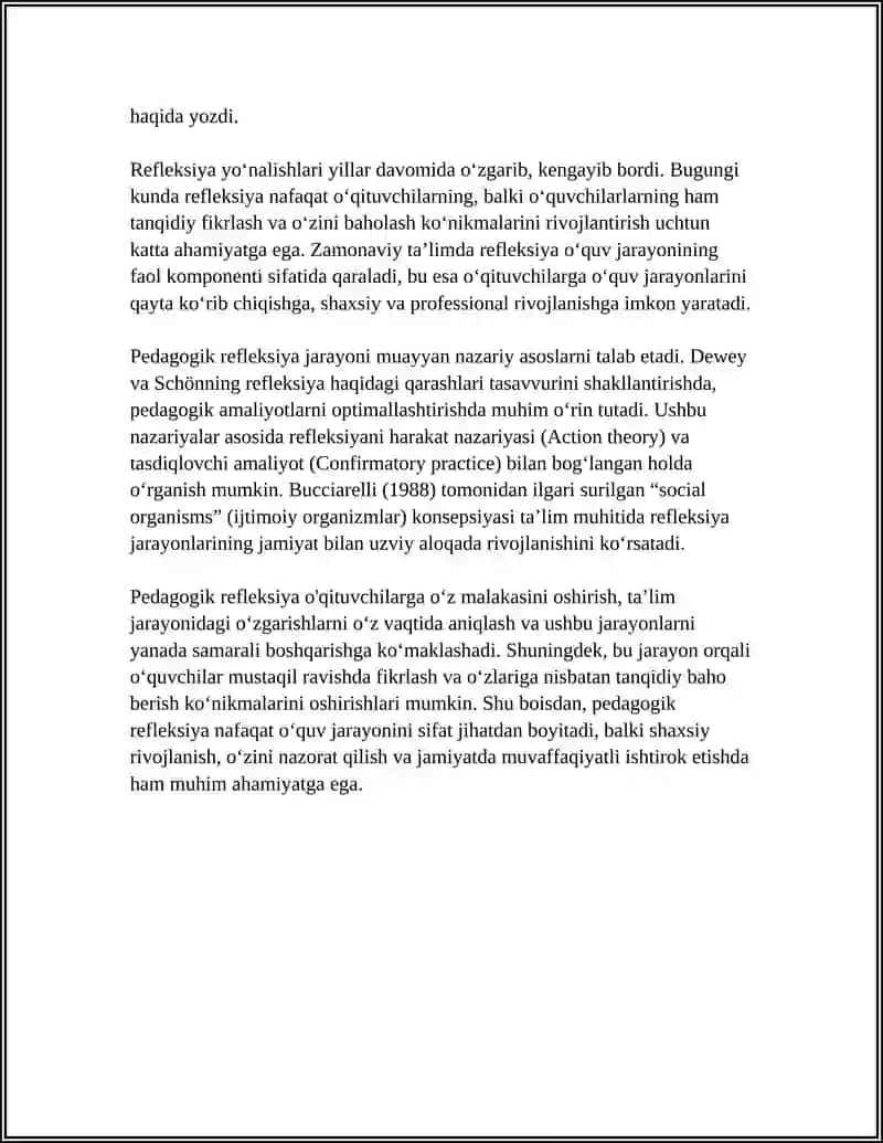 Pedagogik Refleksiya 4