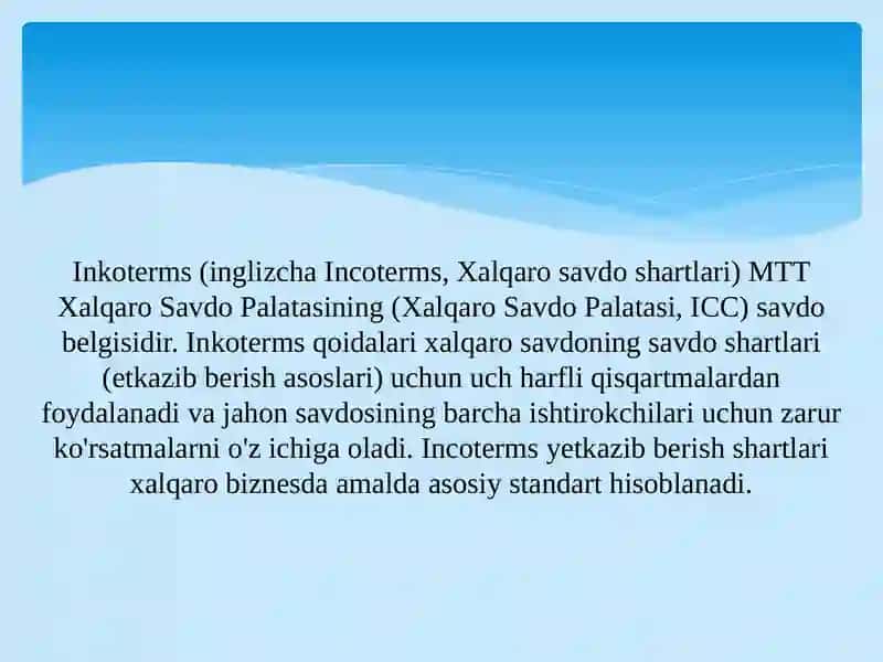 Inkoterms haqida tushuncha 4