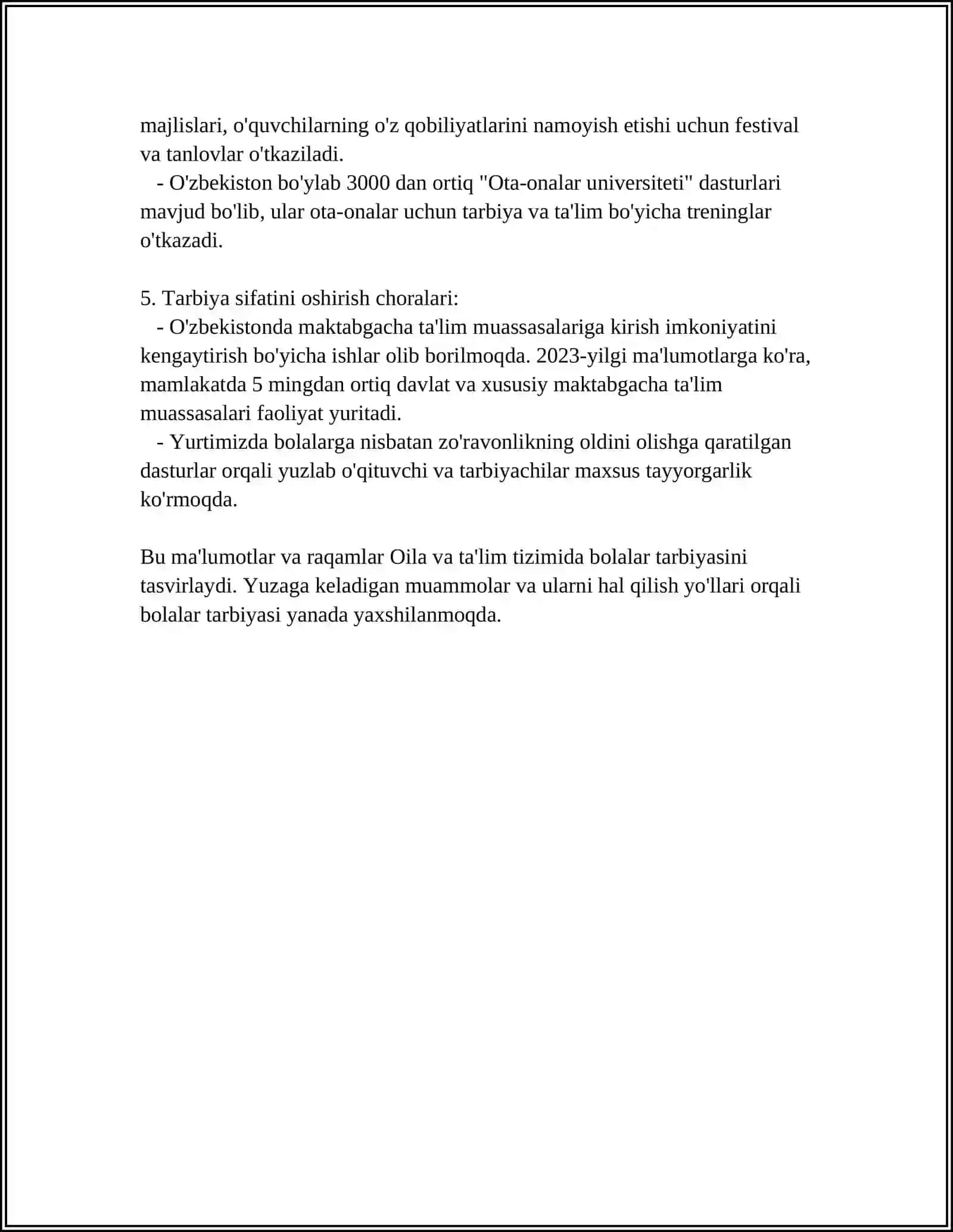 Oila va Ta'lim Tizimida Bolalar Tarbiyasi 4