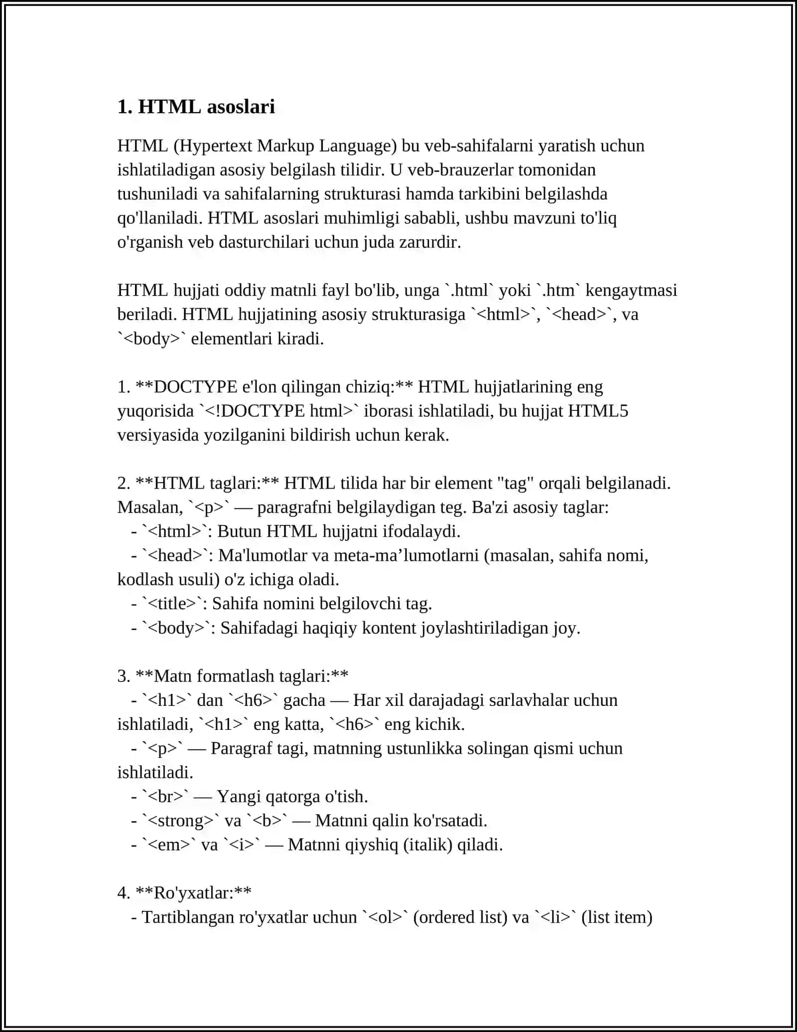 VEB SAHIFA YARATISH TEXNOLOGIYASI 4