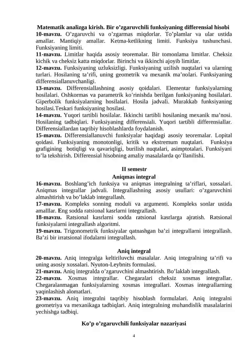 OLIY MATEMATIKA FAN DASTURI 4