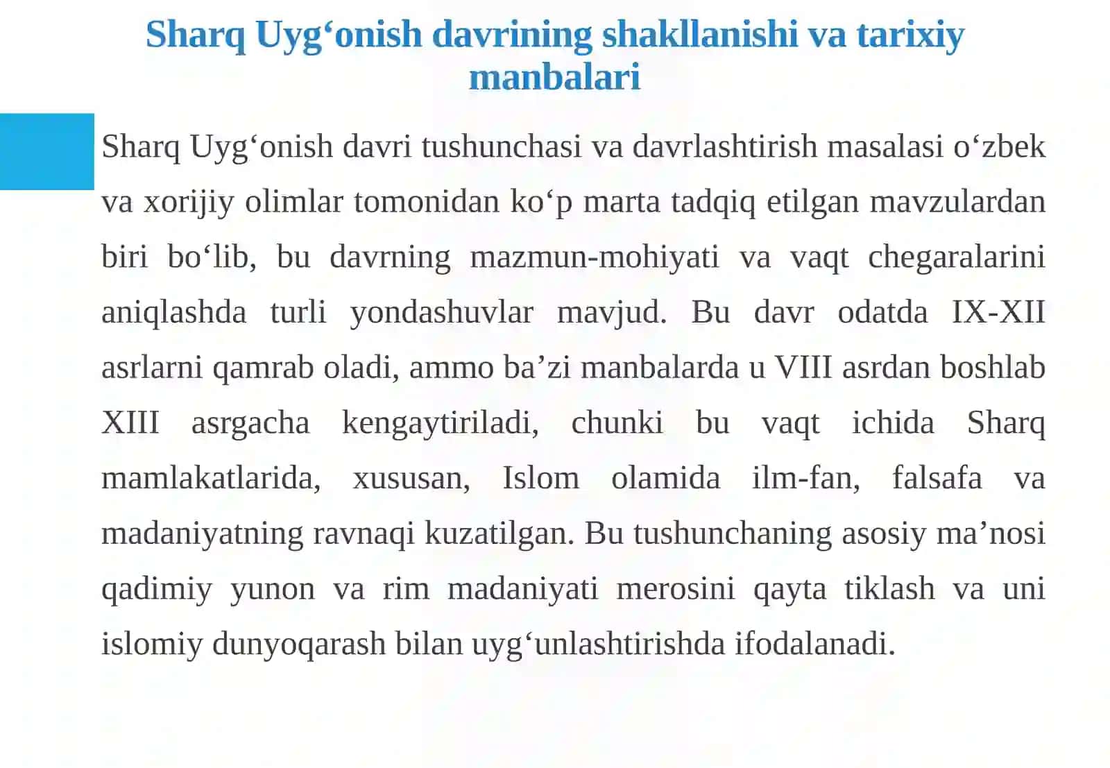 Sharq Uyg‘onish davrining falsafiy xususiyatlari 4