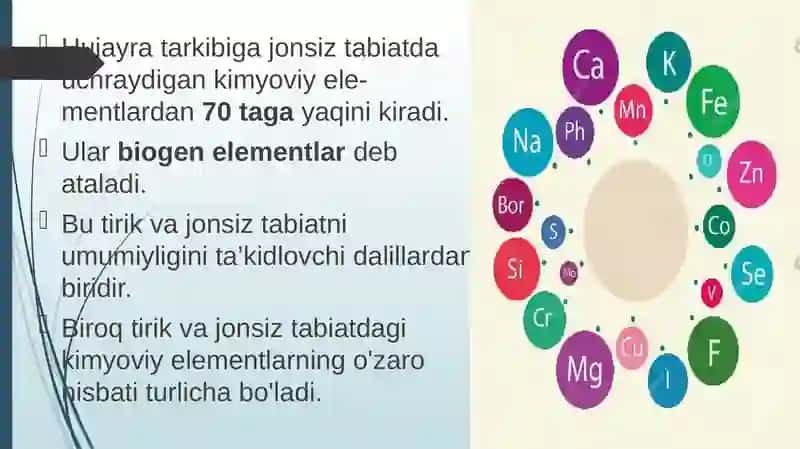 Hujayraning kimyoviy tarkibi 4